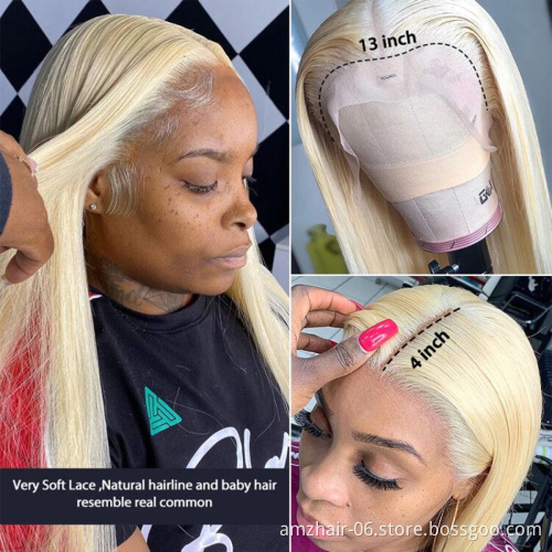 Cheap 613 Blonde HD Full Lace Wigs Raw Peruvian Virgin Human Hair Lace Front Wig for Black Women Lace Frontal Closure Wig Vendor